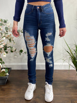 Aphrodite High Rise Skinny Jeans (Dark Blue) AP4558