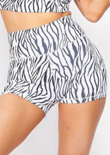 Hera Collection Zebra Print Active Shorts (Black/White) 71011-B