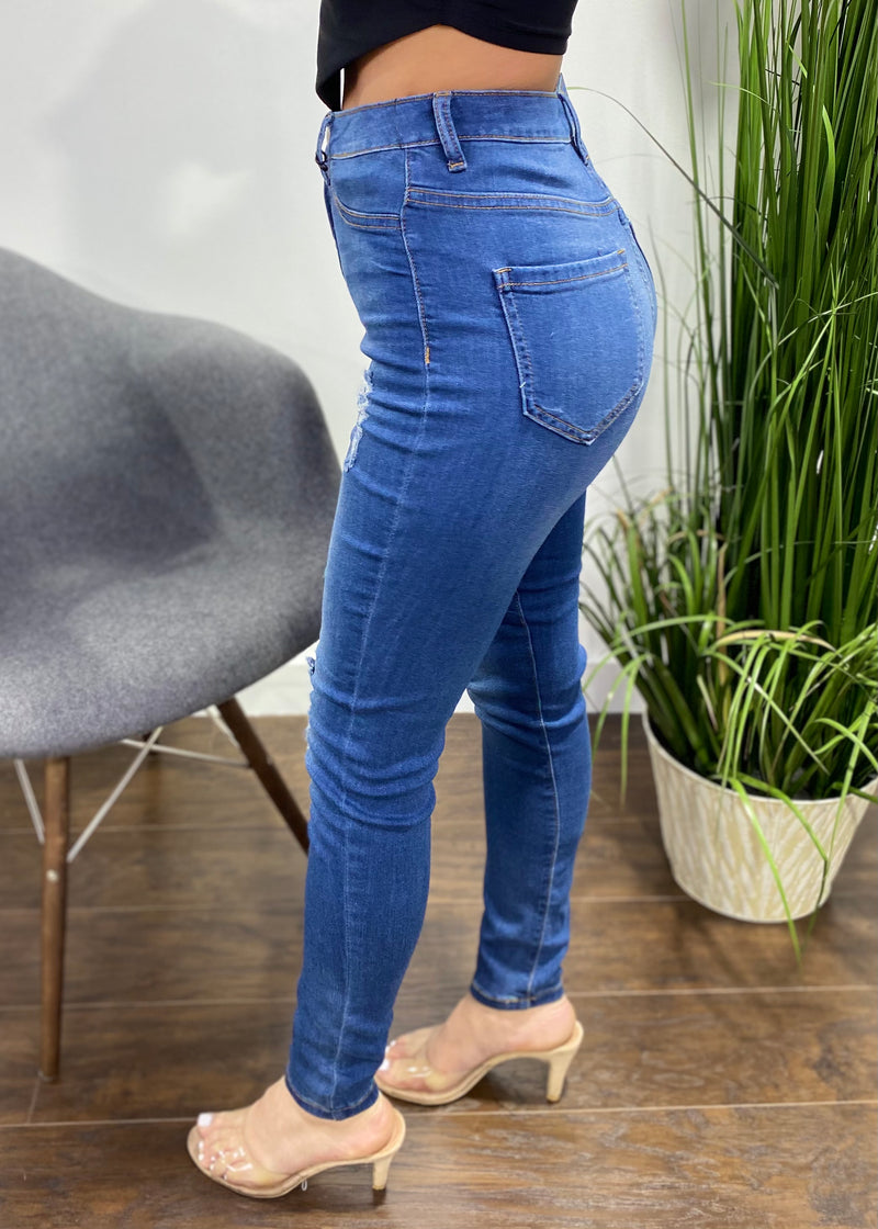 Aphrodite High Rise Skinny Jeans (Medium Blue) AP4440