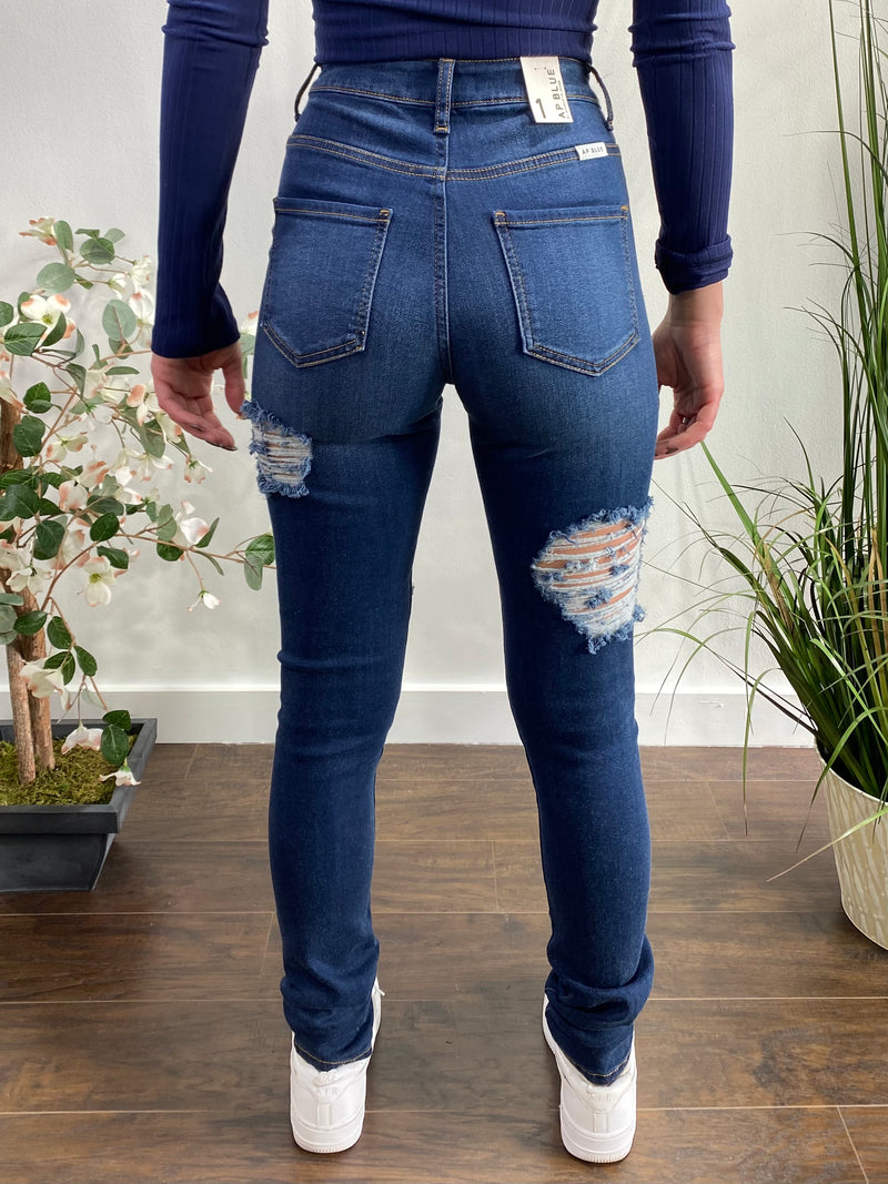 Aphrodite High Rise Skinny Jeans (Dark Blue) AP4558