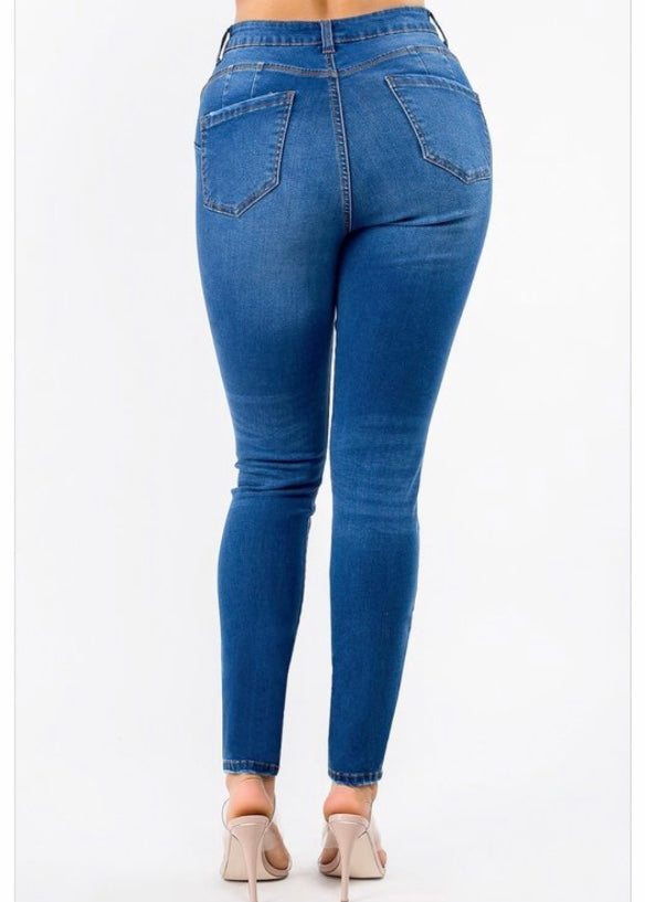 American Bazi High Waist Basic Skinny Jeans (Blue) ABH-7006