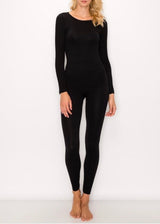 Kimberly Ribbed Seamless Long Sleeve and Legging Lounge Set (Black)