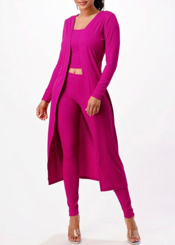 Itssy 3 Piece Cardigan Set (Fuchsia) T611SET