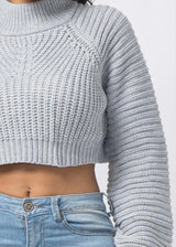 Hera Collection Mock Neck Sweater (Heather Grey) 22600