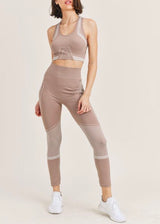 Kimberly Ultra Seamless Sportbra & Legging Set (Taupe) YPS3506-TAUPE