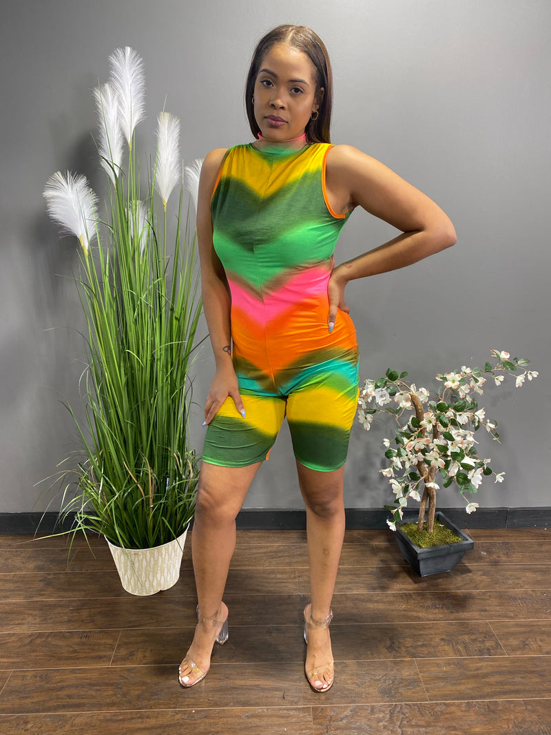 Red Velvet Jumpsuit (Green-Multi) SUN SOAK