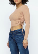 Hera Collection LSLV Crop Top W/ Adjustable Side (Bean) 22392