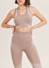 Kimberly Ultra Seamless Sportbra & Legging Set (Taupe) YPS3506-TAUPE