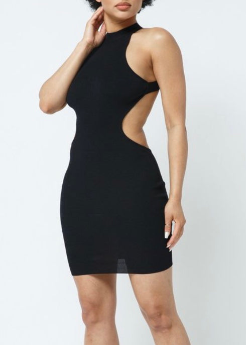 Hera Collection Cross Back Mini Dress (Black) 22498